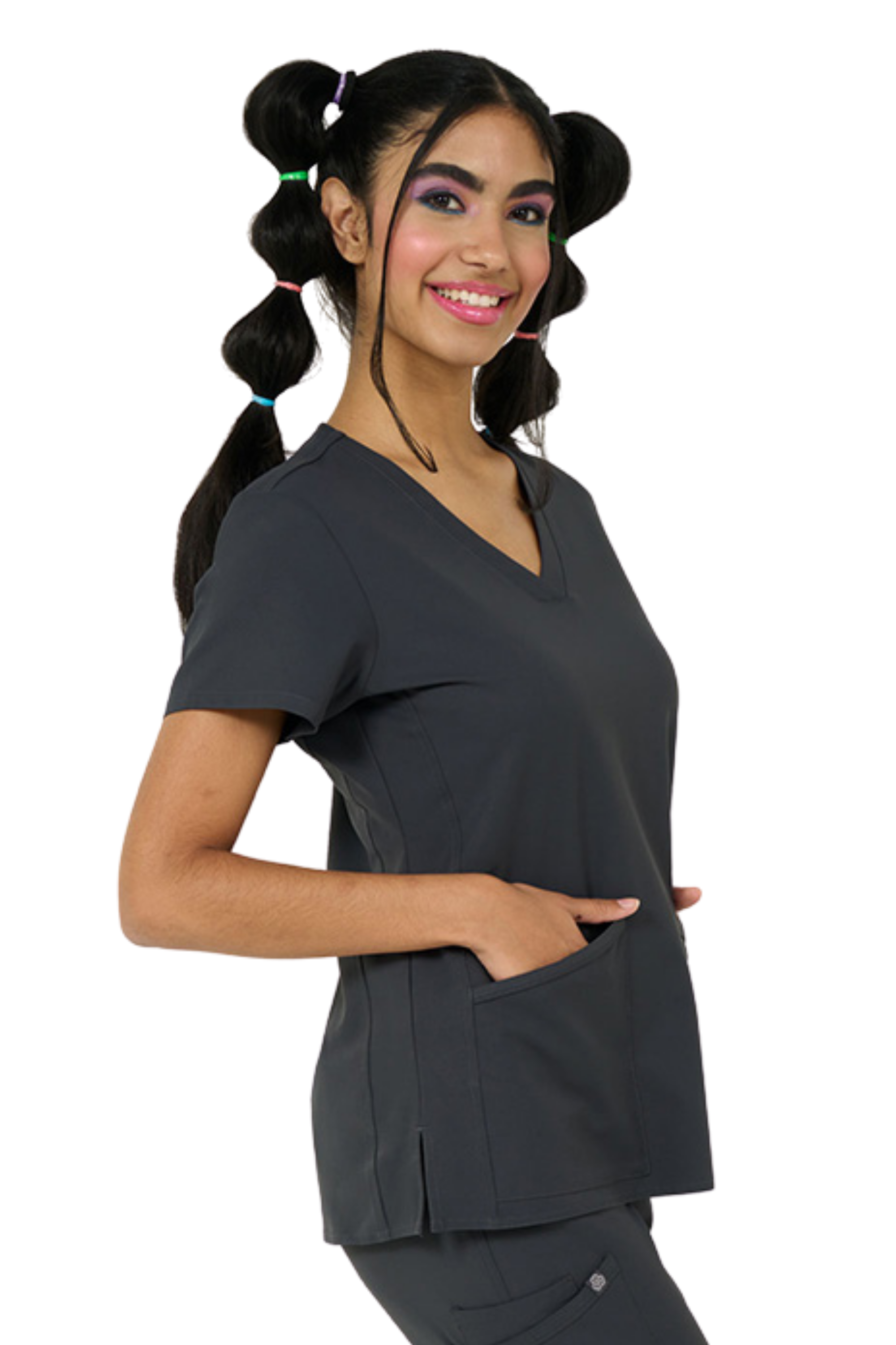 POLERA CLINICA MUJER STUDIO 1165 GRIS OSCURO