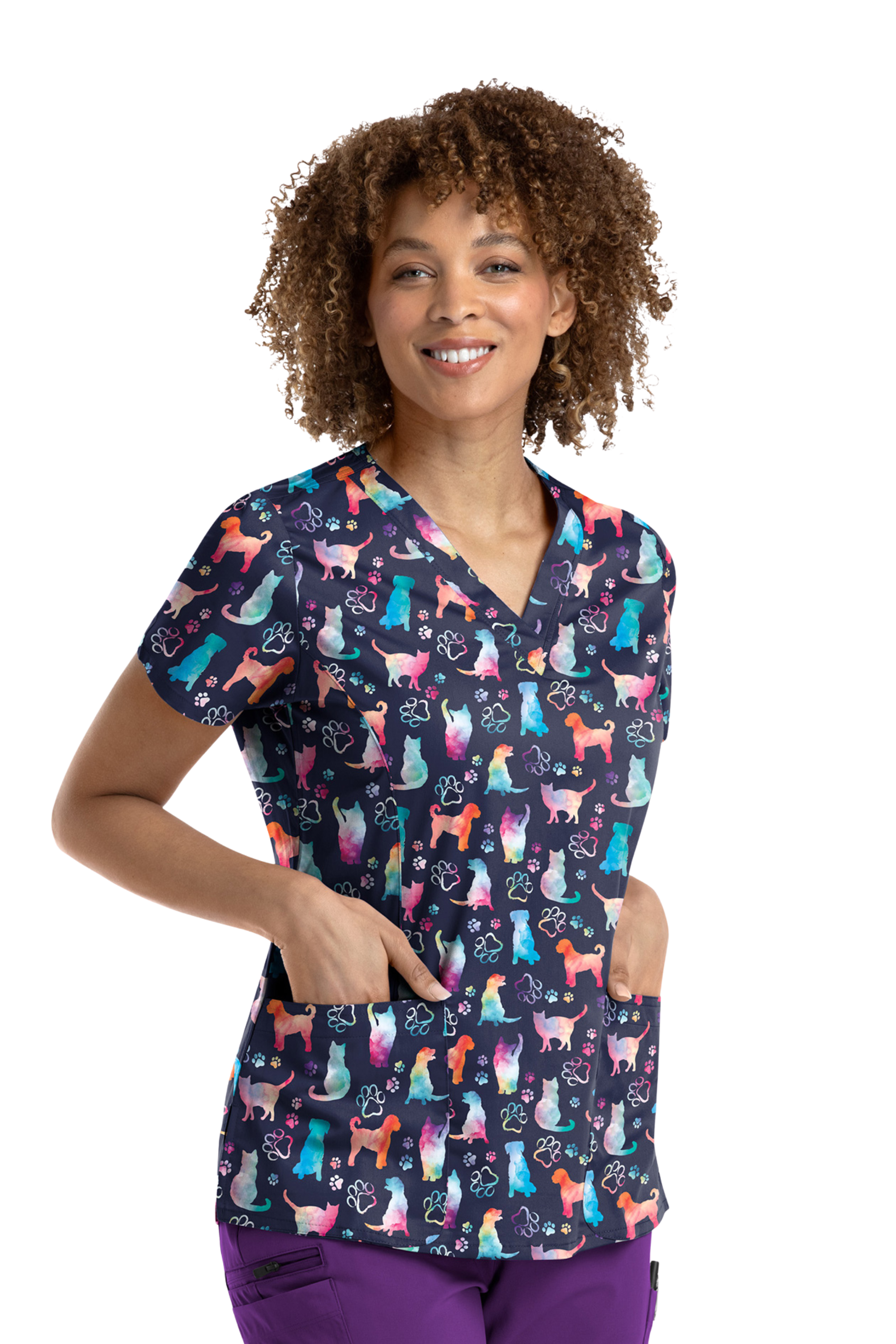 POLERA CLINICA MUJER ESTAMPADA MAEVN 1767 FOCO