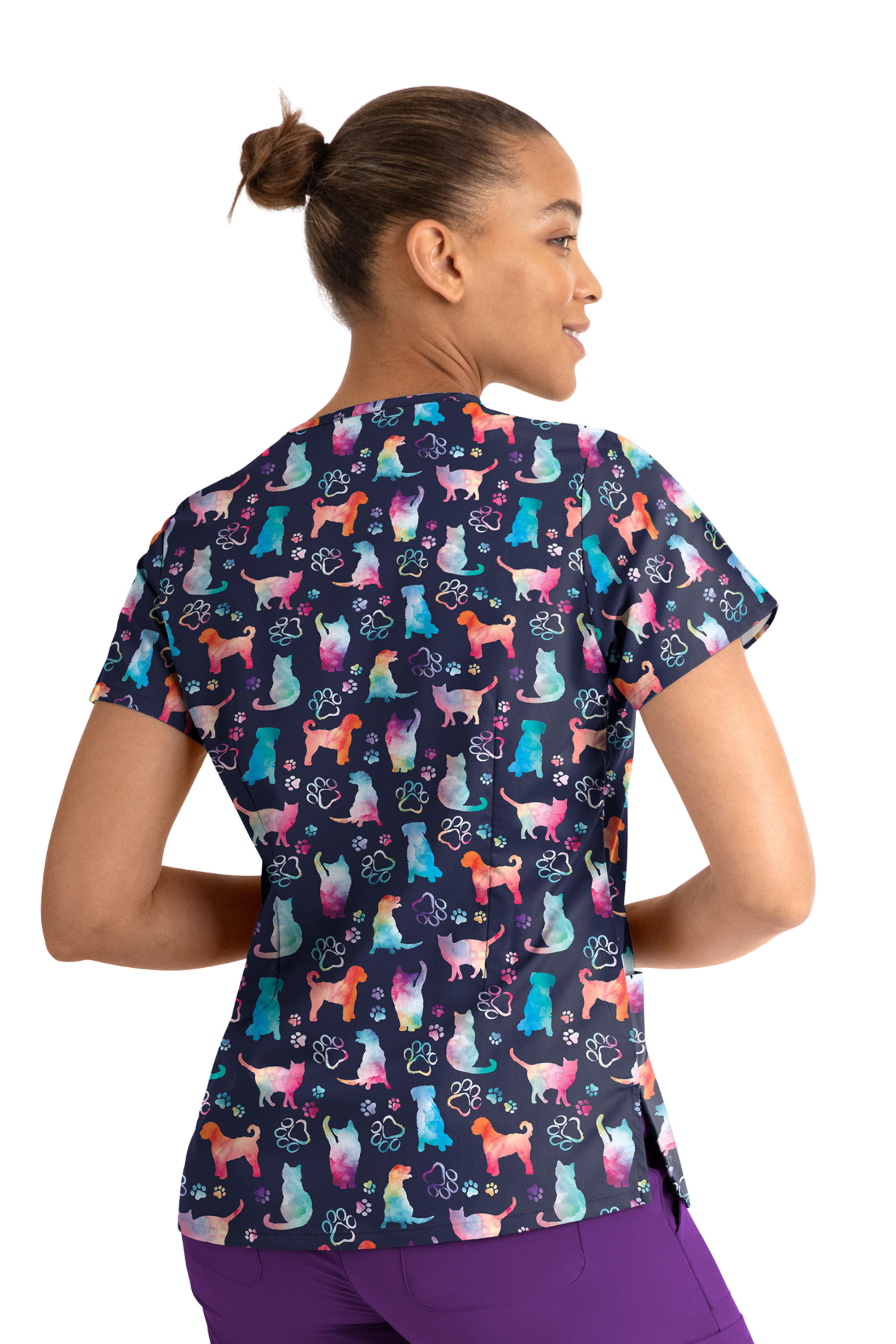 POLERA CLINICA MUJER ESTAMPADA MAEVN 1767 FOCO