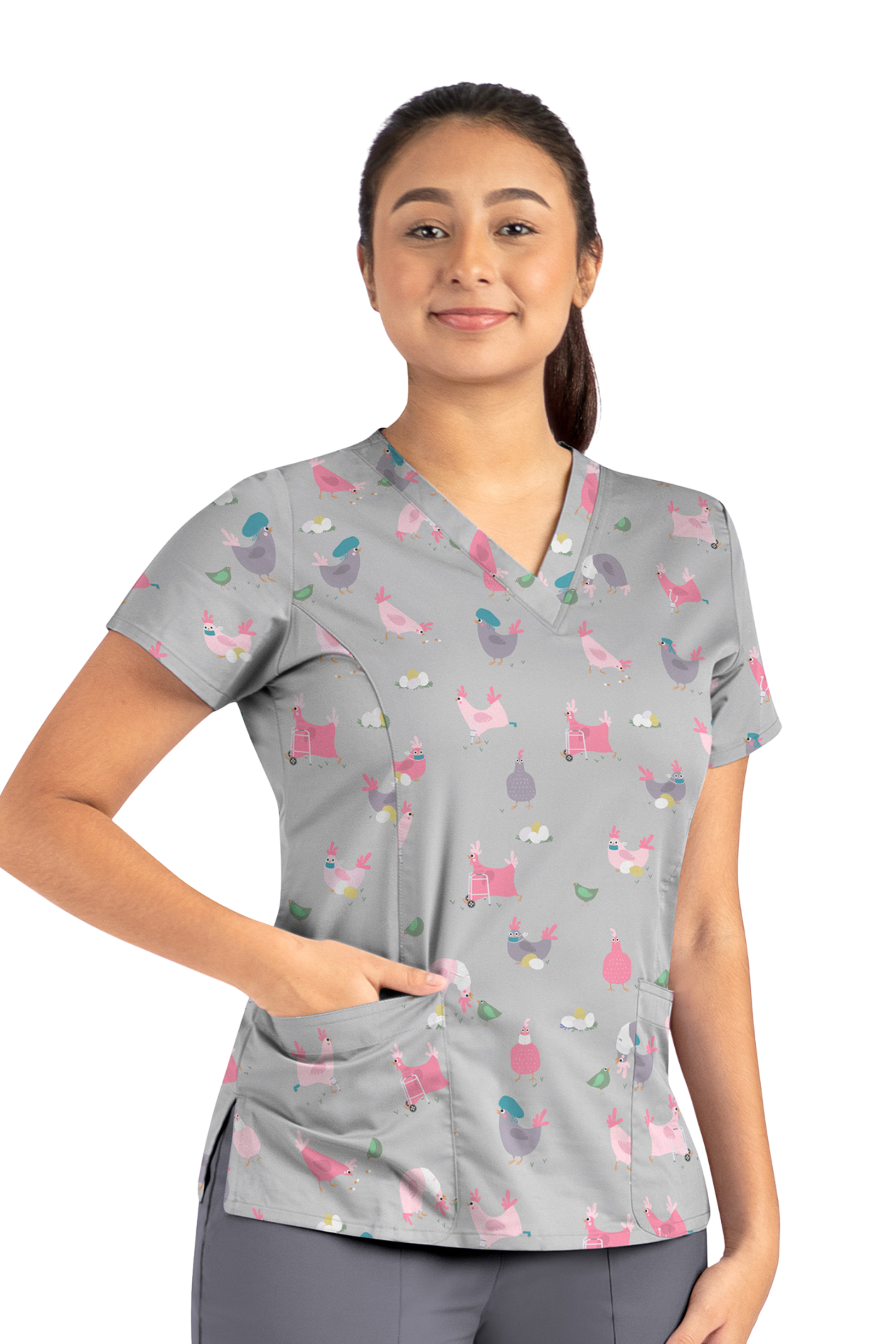 POLERA CLINICA MUJER ESTAMPADA MAEVN 1767 HTCK