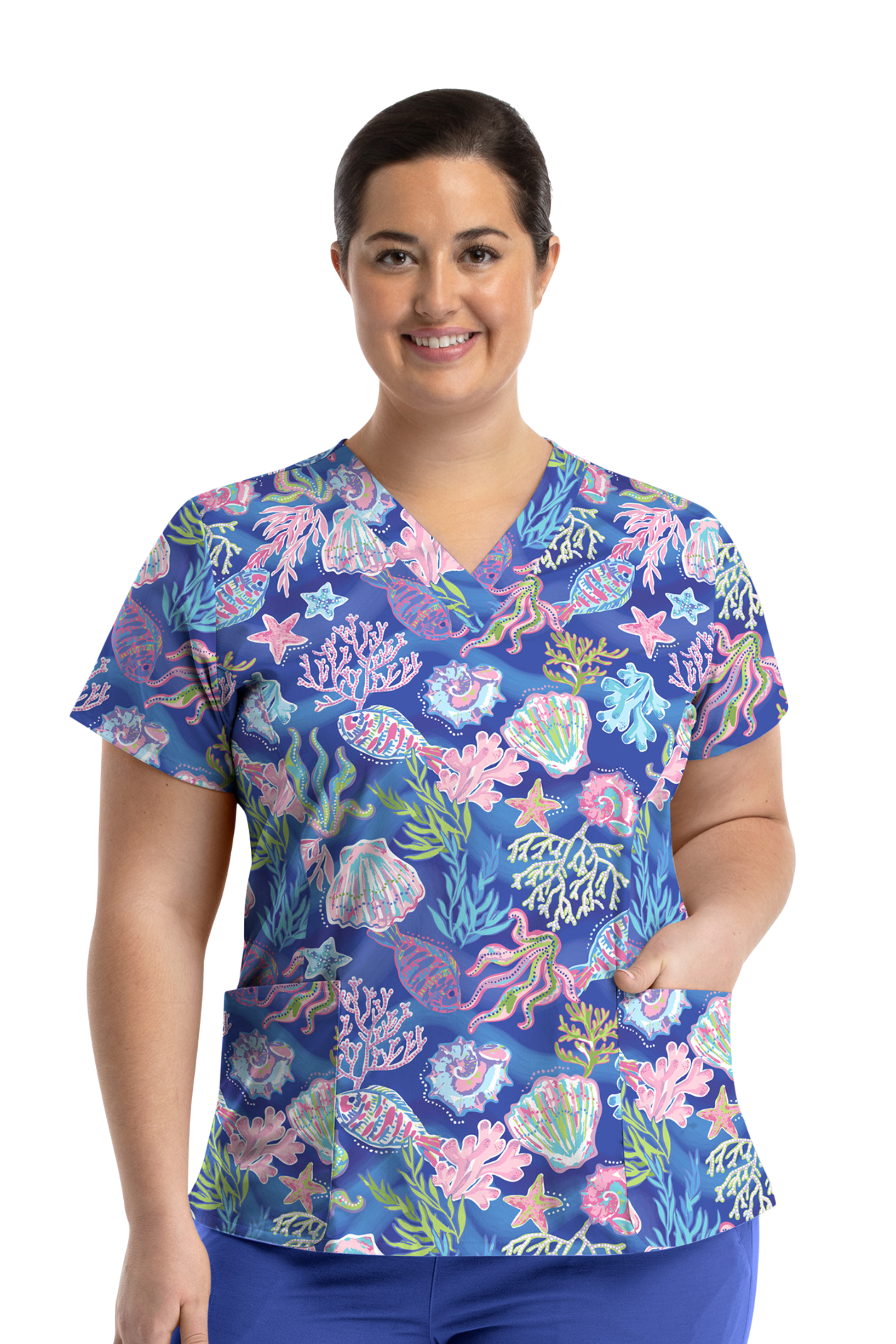 POLERA CLINICA MUJER ESTAMPADA MAEVN 1767 SUTI