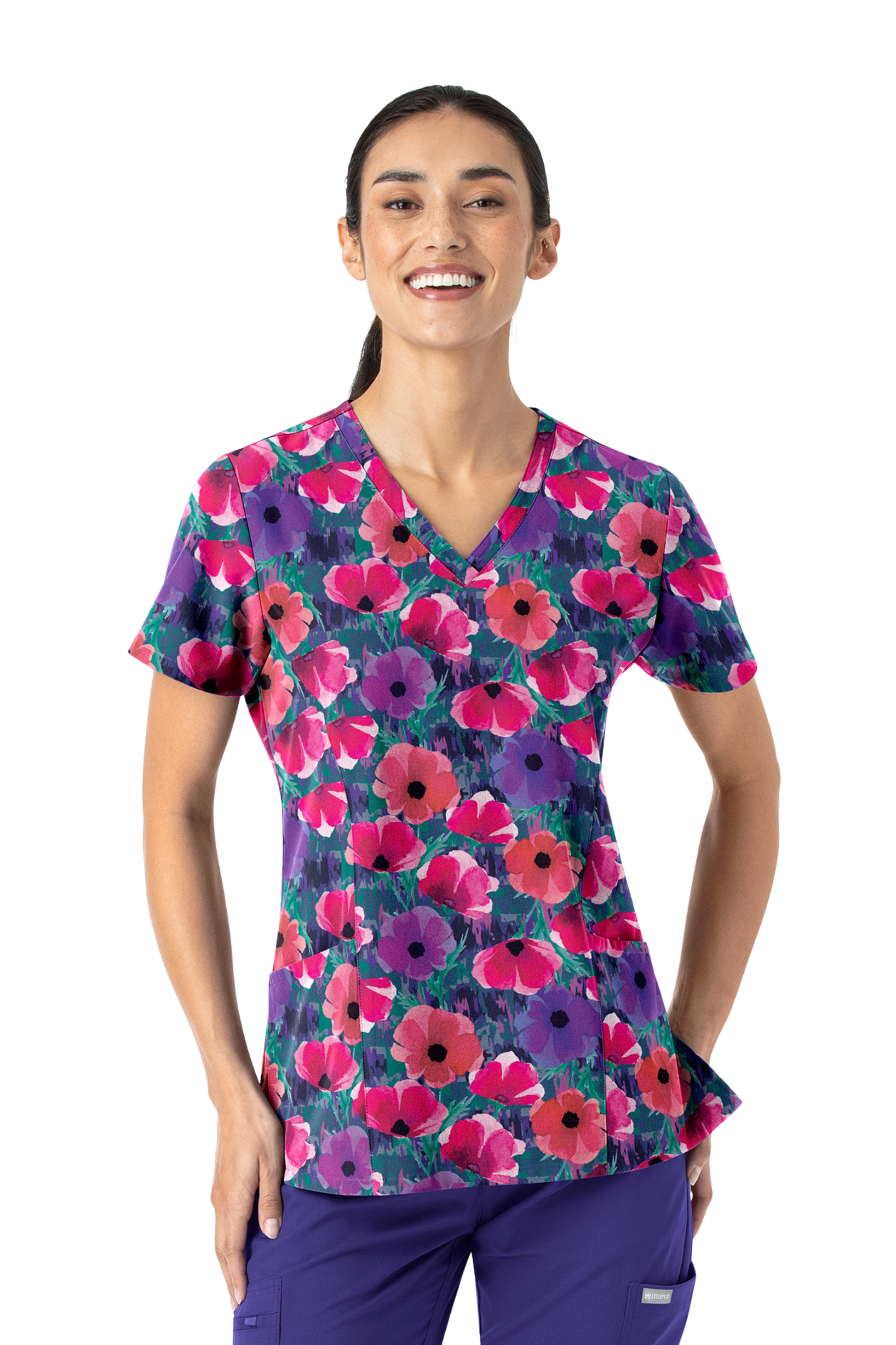 POLERA CLINICA MUJER ESTAMPADA MAEVN 1797 ATBL