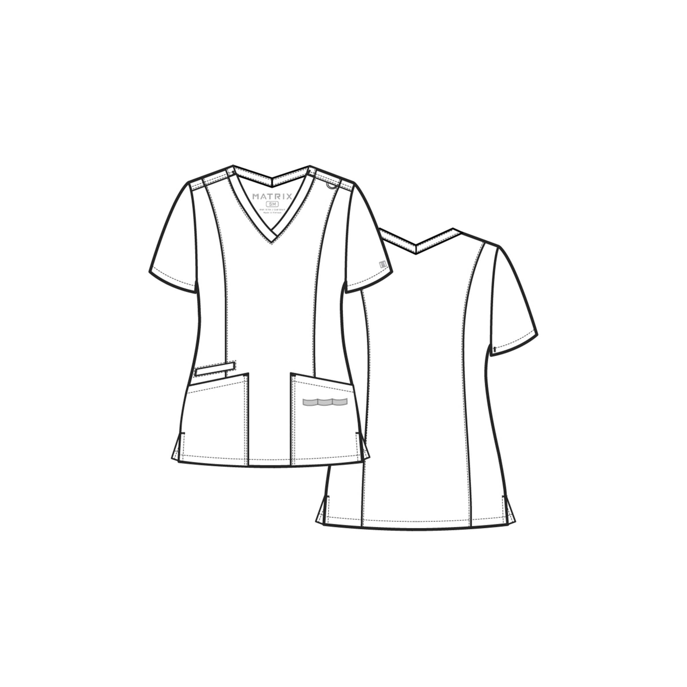 POLERA CLINICA MUJER MATRIX 3501 AZUL MARINO