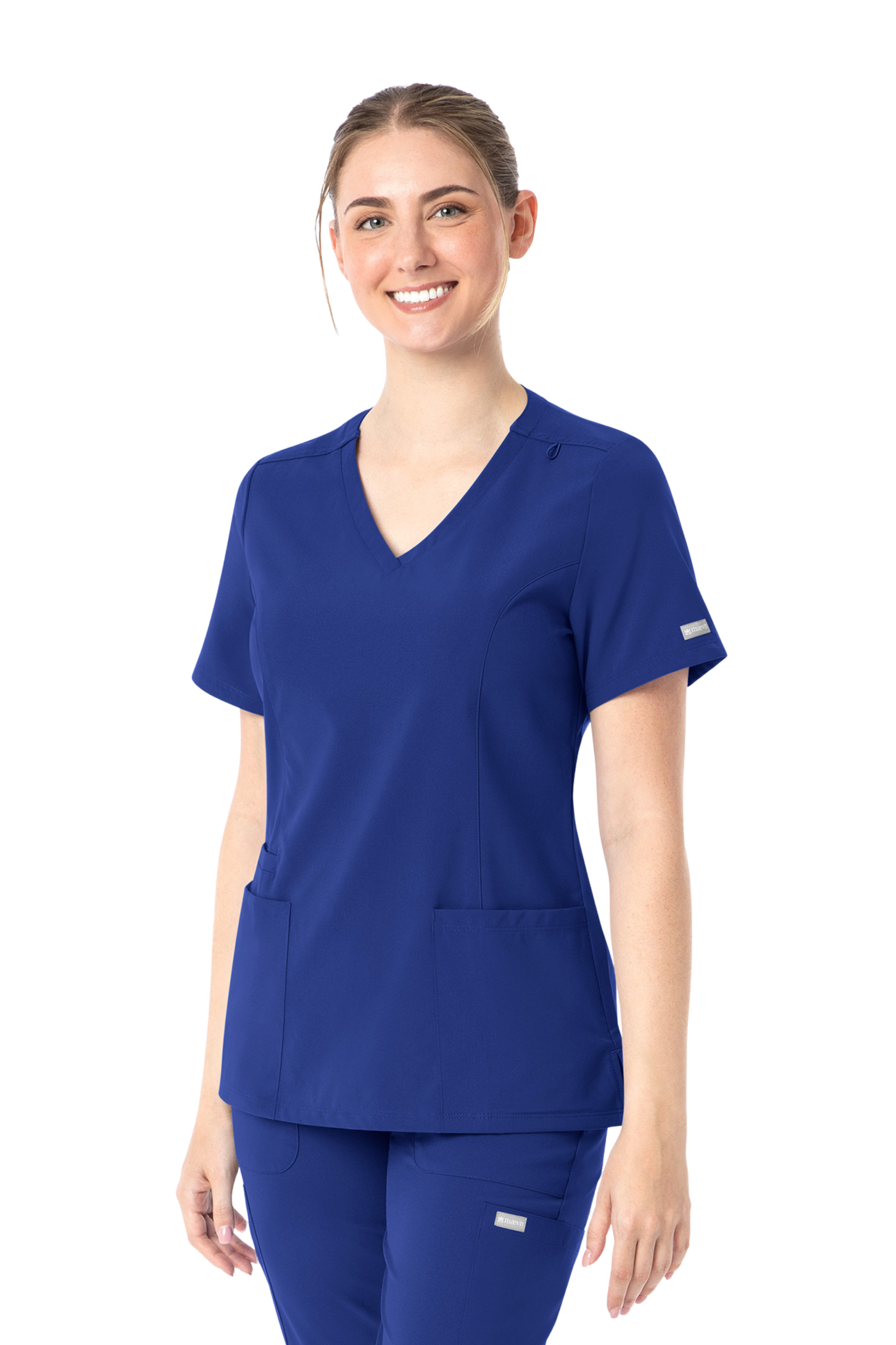POLERA CLINICA MUJER MOMENTUM 5001 AZUL GALACTICO