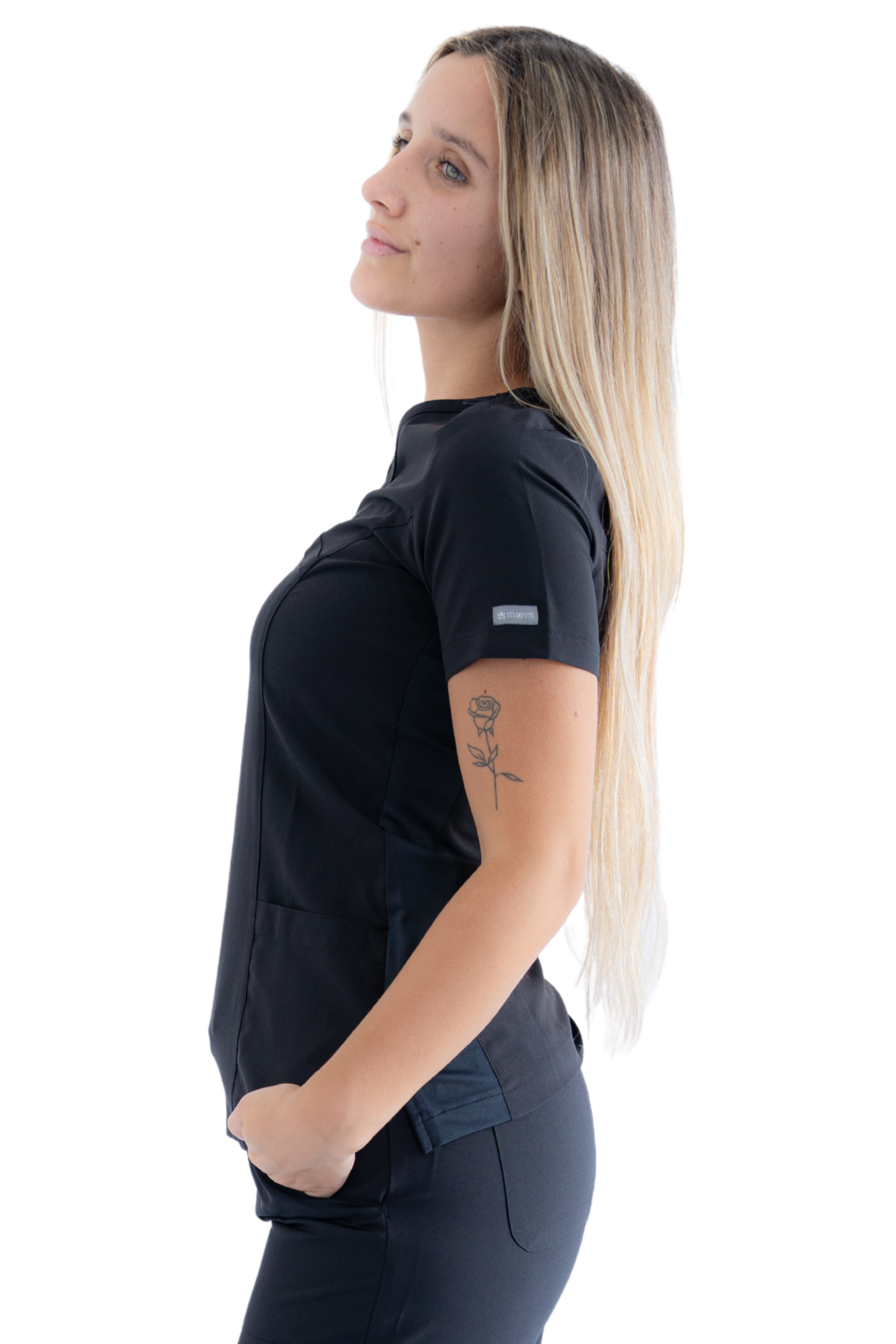 POLERA CLINICA MUJER MOMENTUM 5002 NEGRA