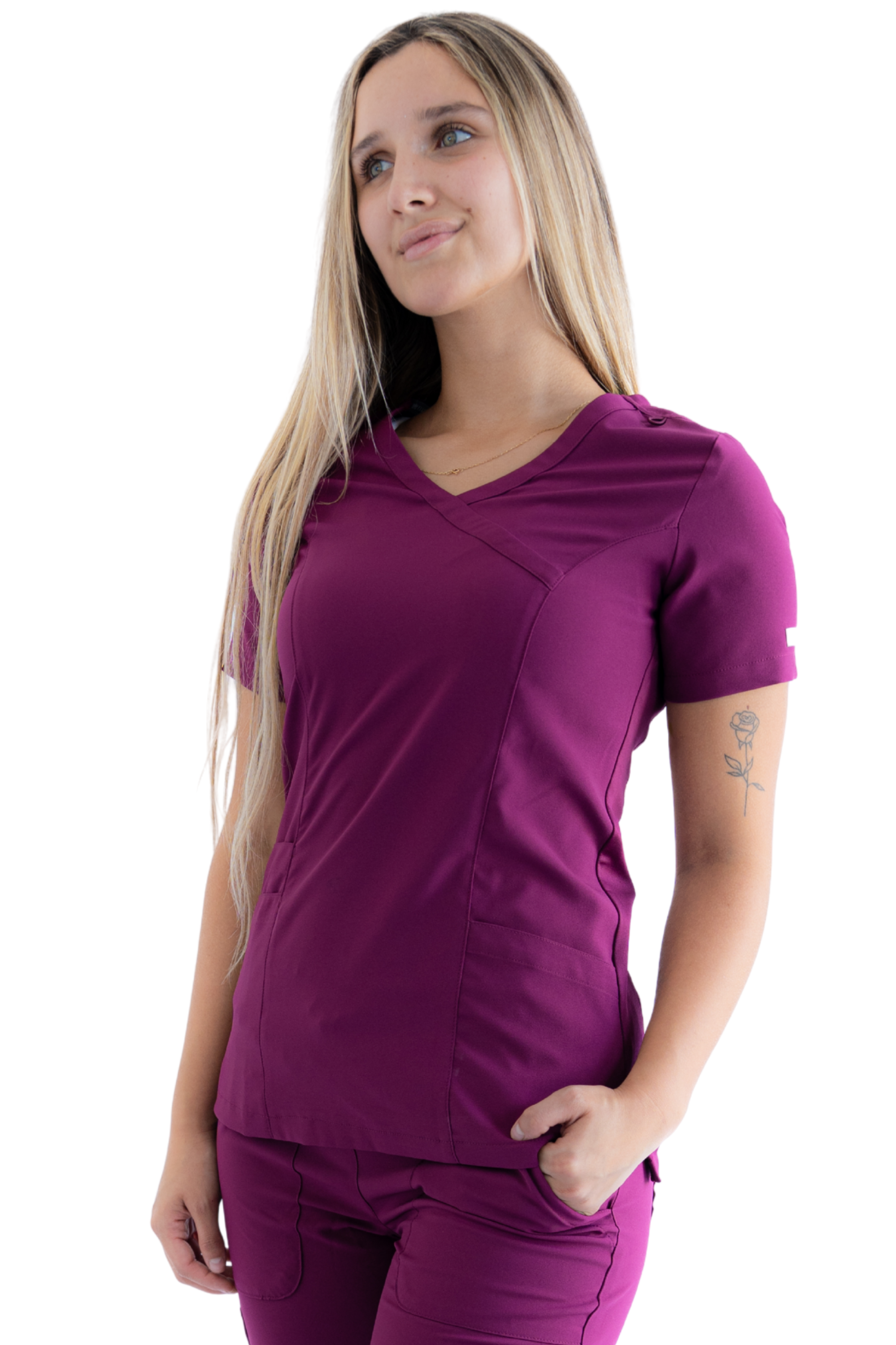 POLERA CLINICA MUJER MOMENTUM 5002 BURDEO