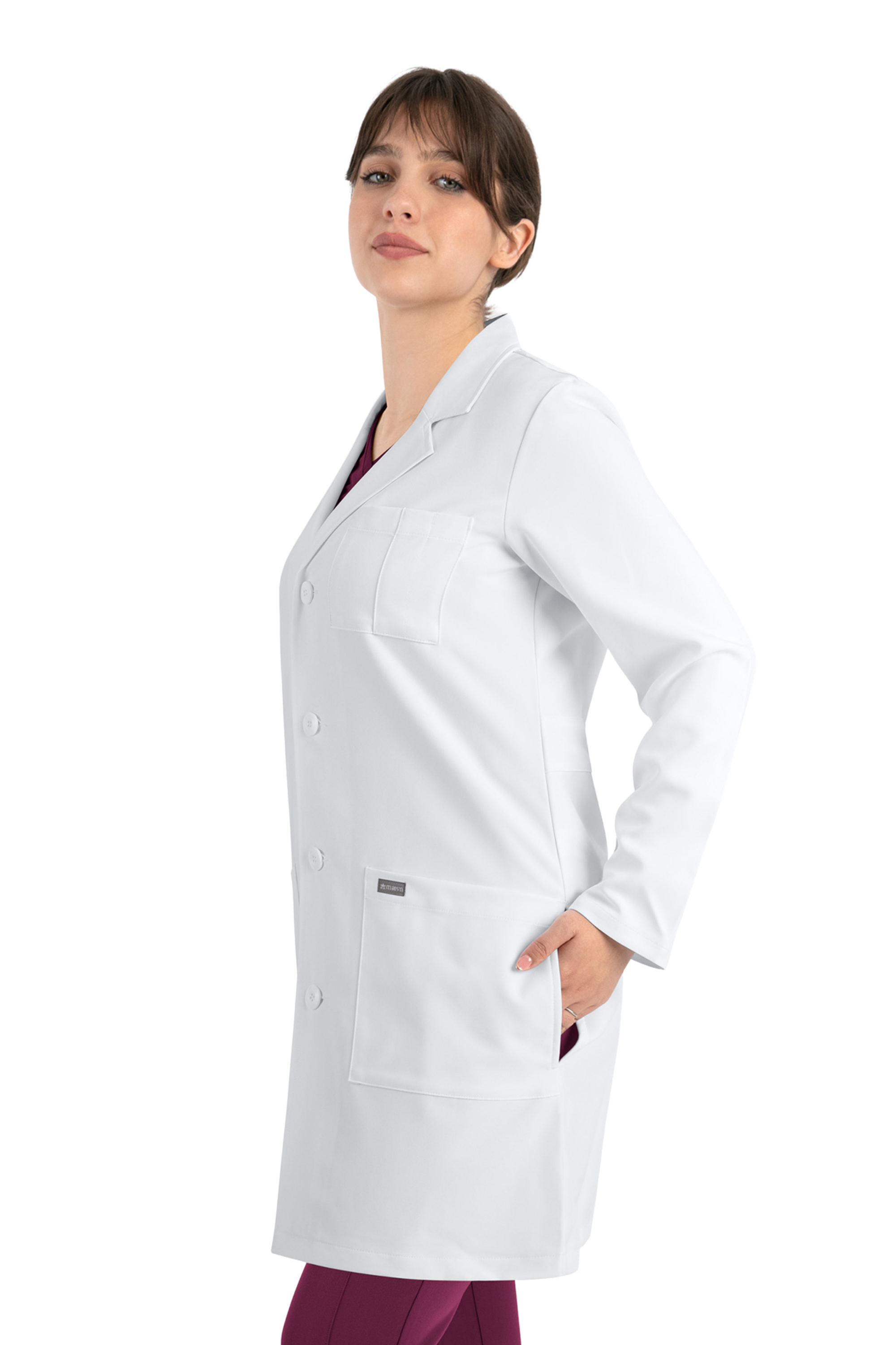 DELANTAL CLINICO LARGO UNISEX MOMENTUM 7555 BLANCO