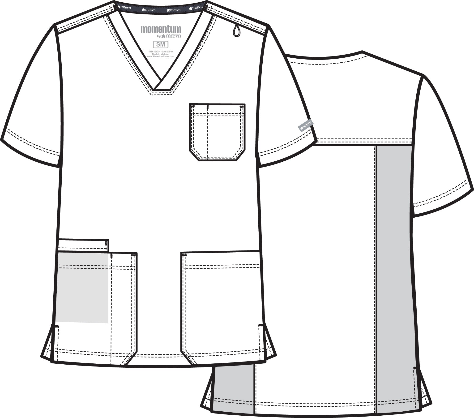POLERA CLINICA HOMBRE MOMENTUM 5802 MORADA