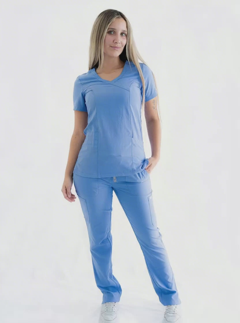 POLERA CLINICA MUJER MOMENTUM 5002 VERDE PABELLON